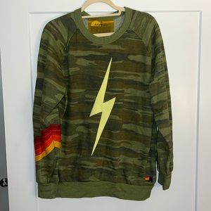 Unisex aviator nation bolt stitch sweatshirt in camo